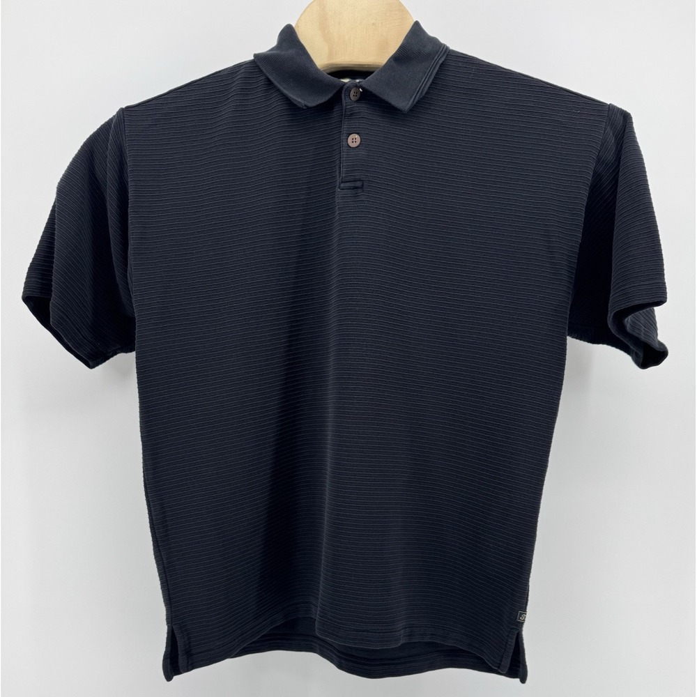 Tommy Bahama Polo Shirt Men's Size L Black Silk Classic Golf Tennis Preppy Relax